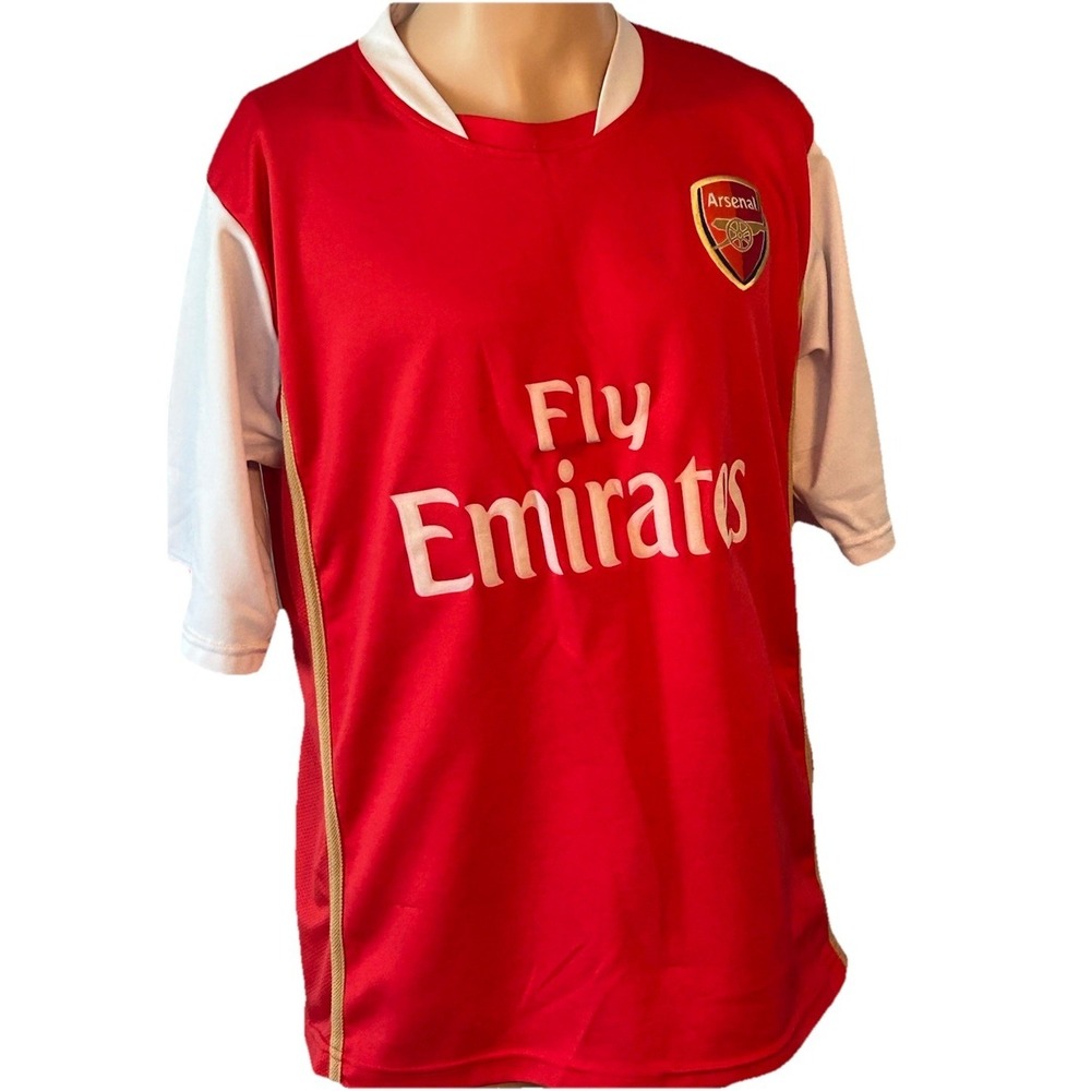 Arsenal Fly Emirates Jersey Mens Medium Red‎ & White Soccer Shirt Football